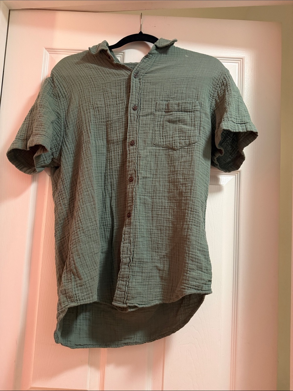 J. Crew Men's Short-Sleeve Button-Down Shirt in Olive